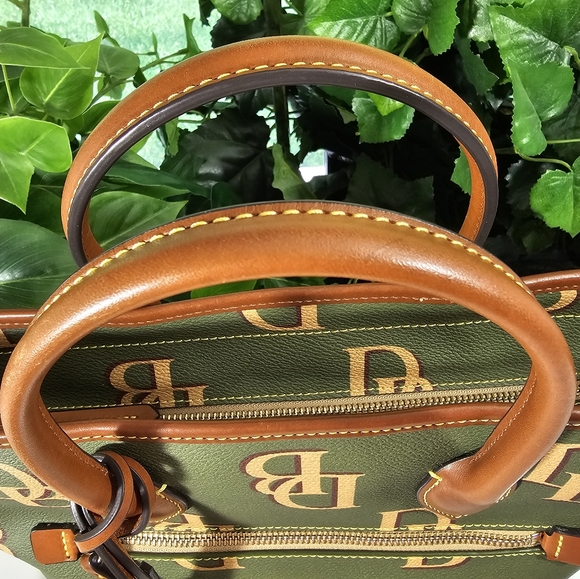 Dooney & Bourke Tote Bag DB Monogram & Vachetta Leather Signature Purse - Picture 5 of 16